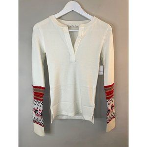 Free People Mikah Printed Cuff Thermal Top Size XS
